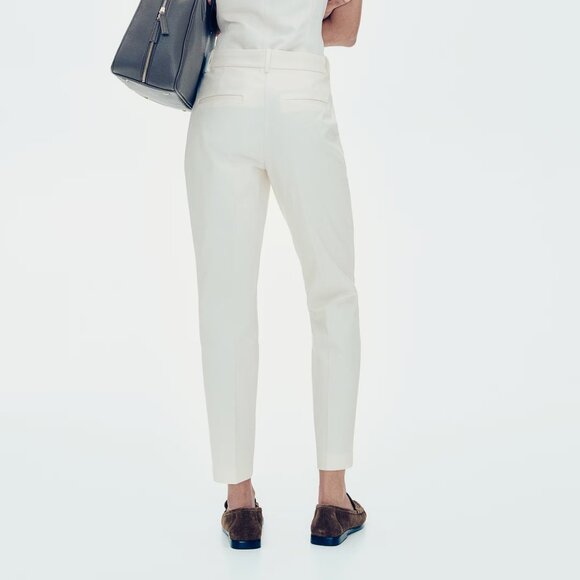 H&M Slacks White Ankle Length Slim Fit Tapered Size 6 - Picture 9 of 9